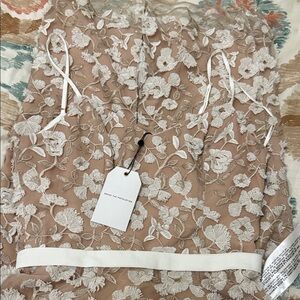 Dress the Population White and Cream Lace Dress